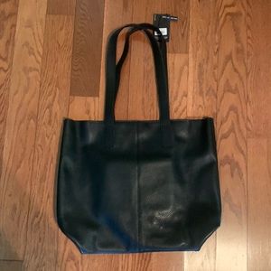 Kiko Black Leather Bag with Magnetic Close